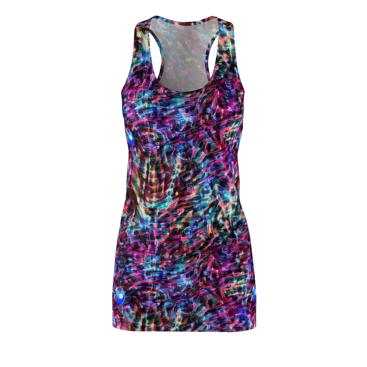 Cyberwave on Racerback Dress — Front