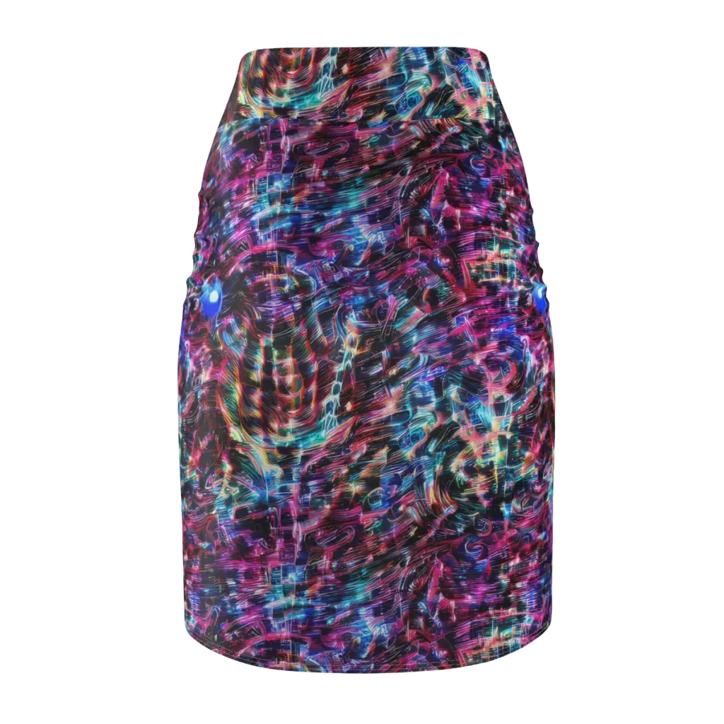 Cyberwave on Pencil Skirt — Back