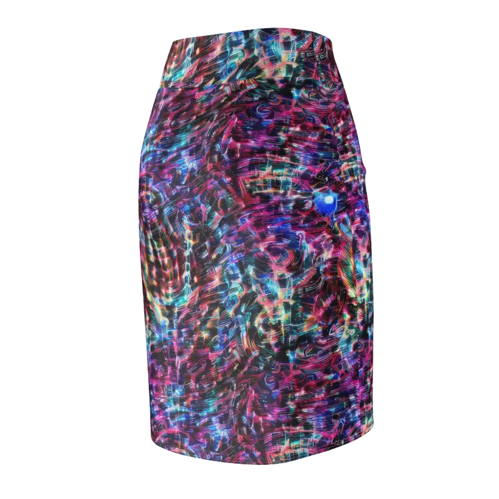 Cyberwave on Pencil Skirt — Back Side