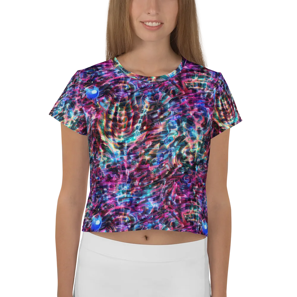 Cyberwave on Crop Tee — Front