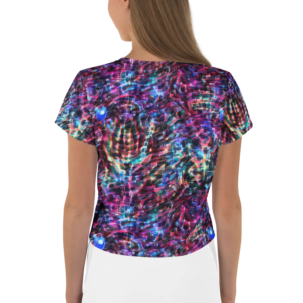 Cyberwave on Crop Tee — Back