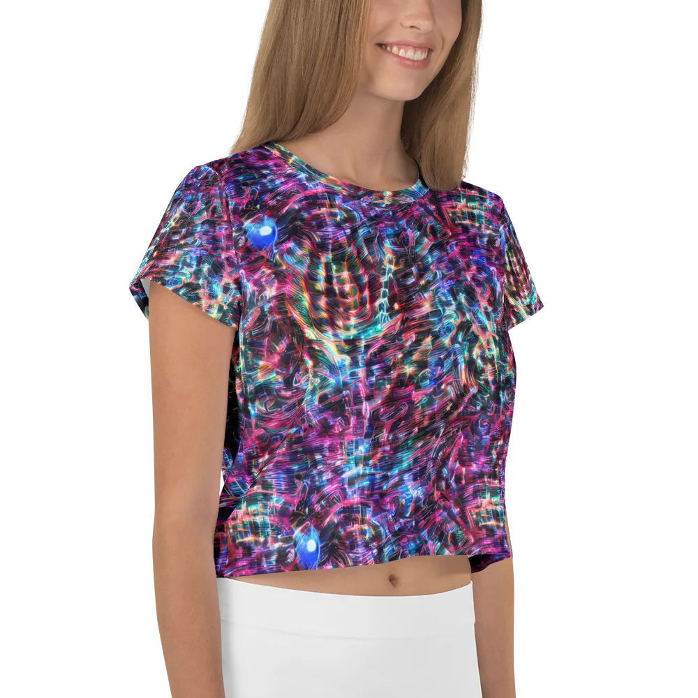 Cyberwave on Crop Tee — Right