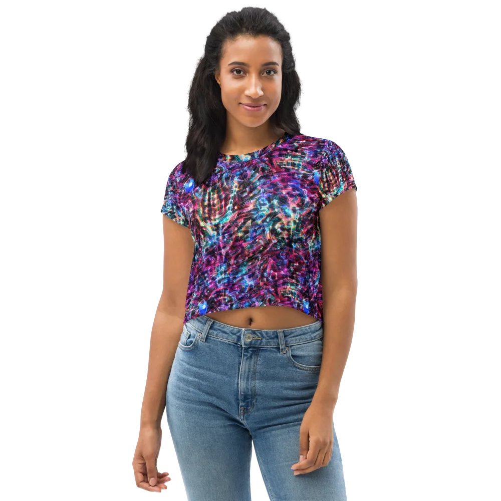 Cyberwave on Crop Tee — Front