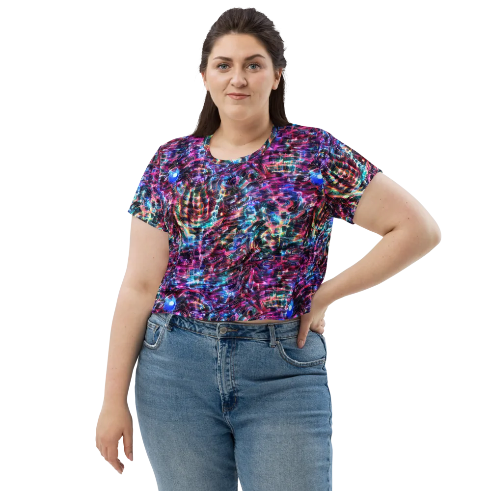Cyberwave on Crop Tee — Front