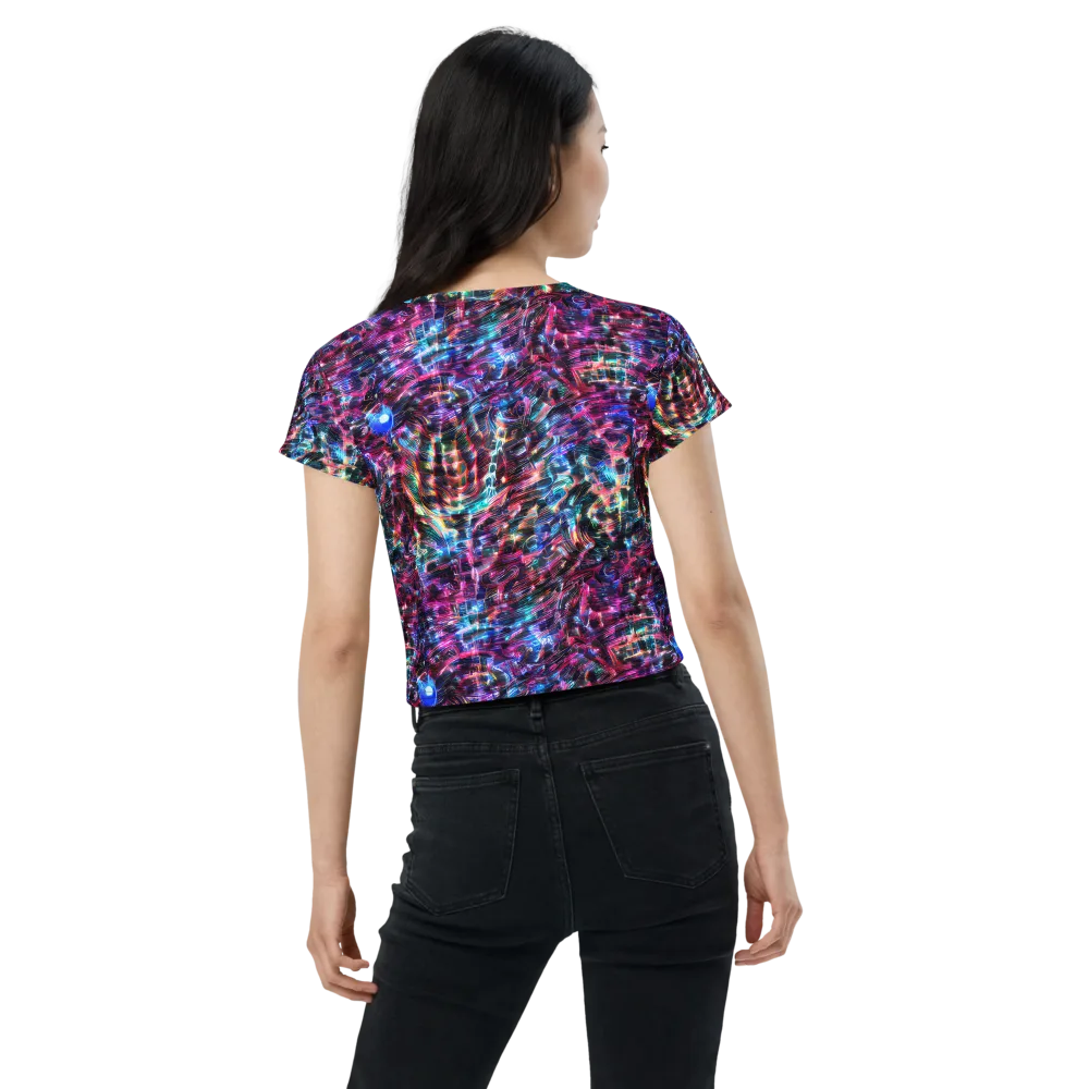 Cyberwave on Crop Tee — Back
