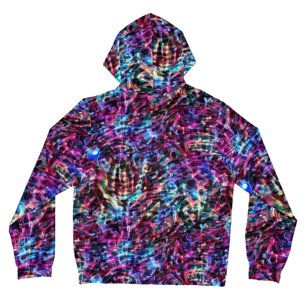 Cyberwave on Women's Full-Zip Hoodie — Back