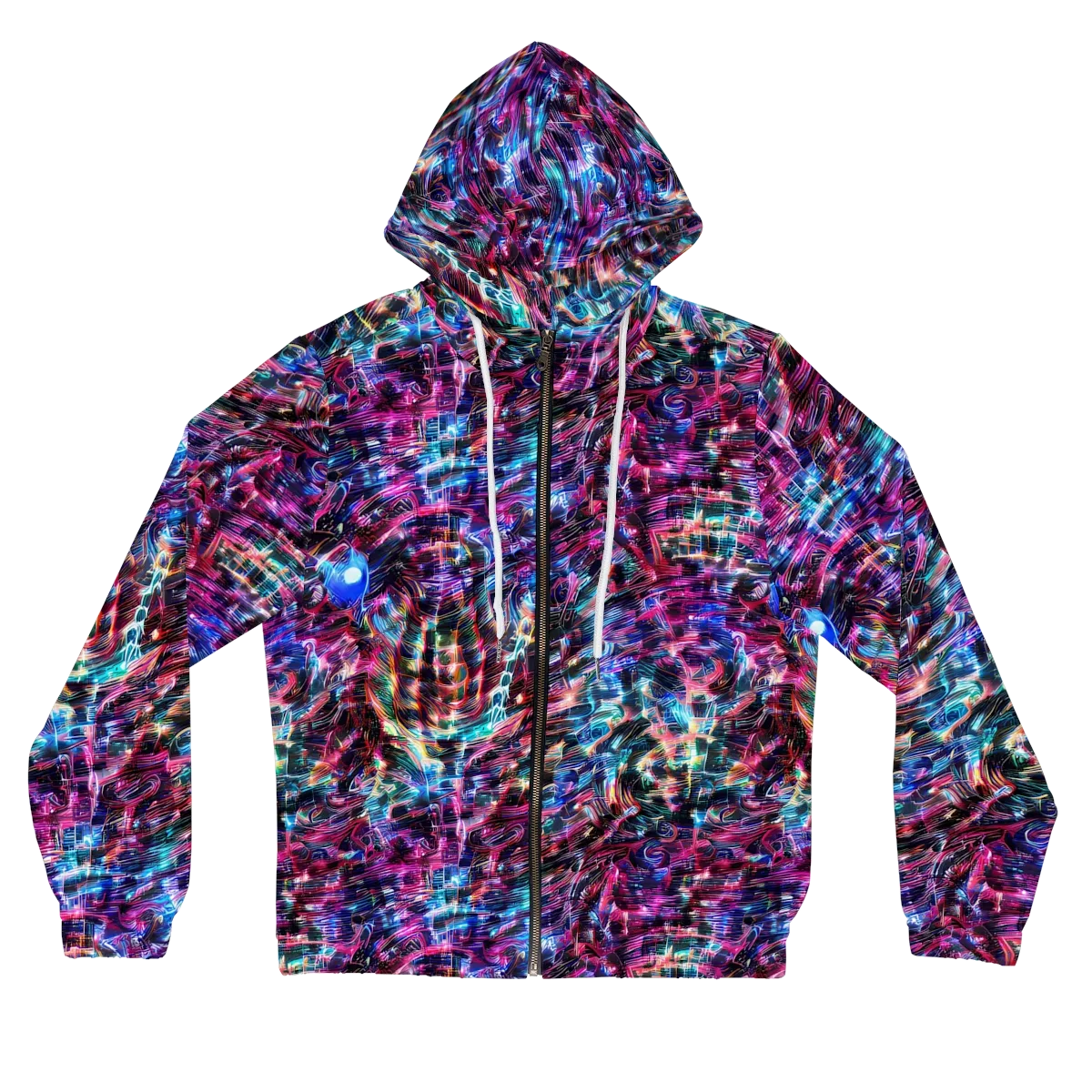 Cyberwave on Women's Full-Zip Hoodie — Front