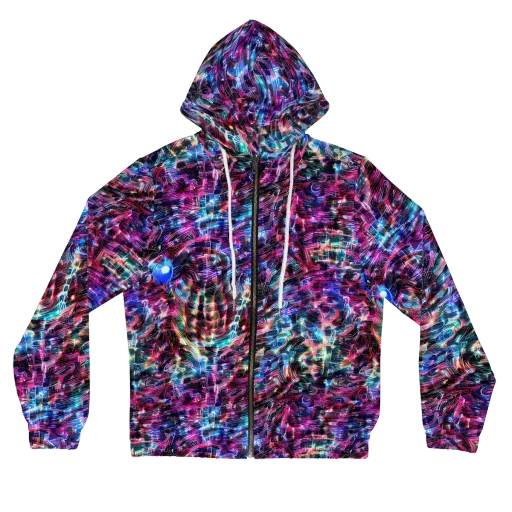 Cyberwave on a Women's Full-Zip Hoodie