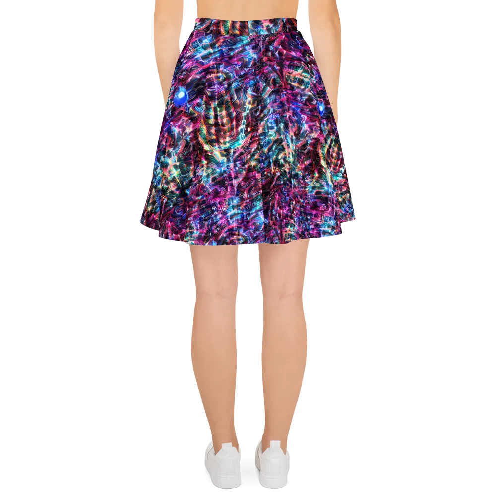 Cyberwave on Skater Skirt — Back