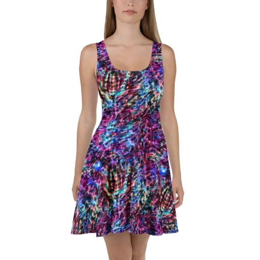 Cyberwave on a Skater Dress