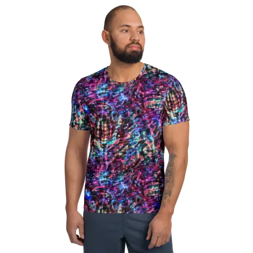 Cyberwave on a Men's Athletic T-Shirt