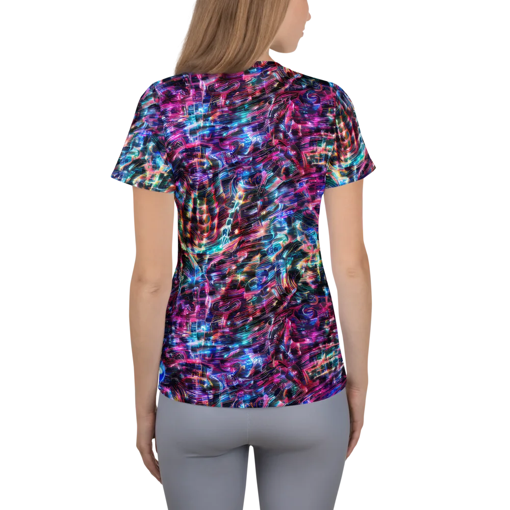 Cyberwave on Women's Athletic T-Shirt — Back