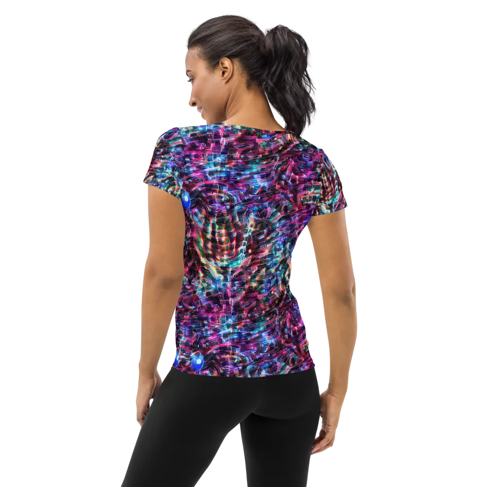 Cyberwave on Women's Athletic T-Shirt — Back