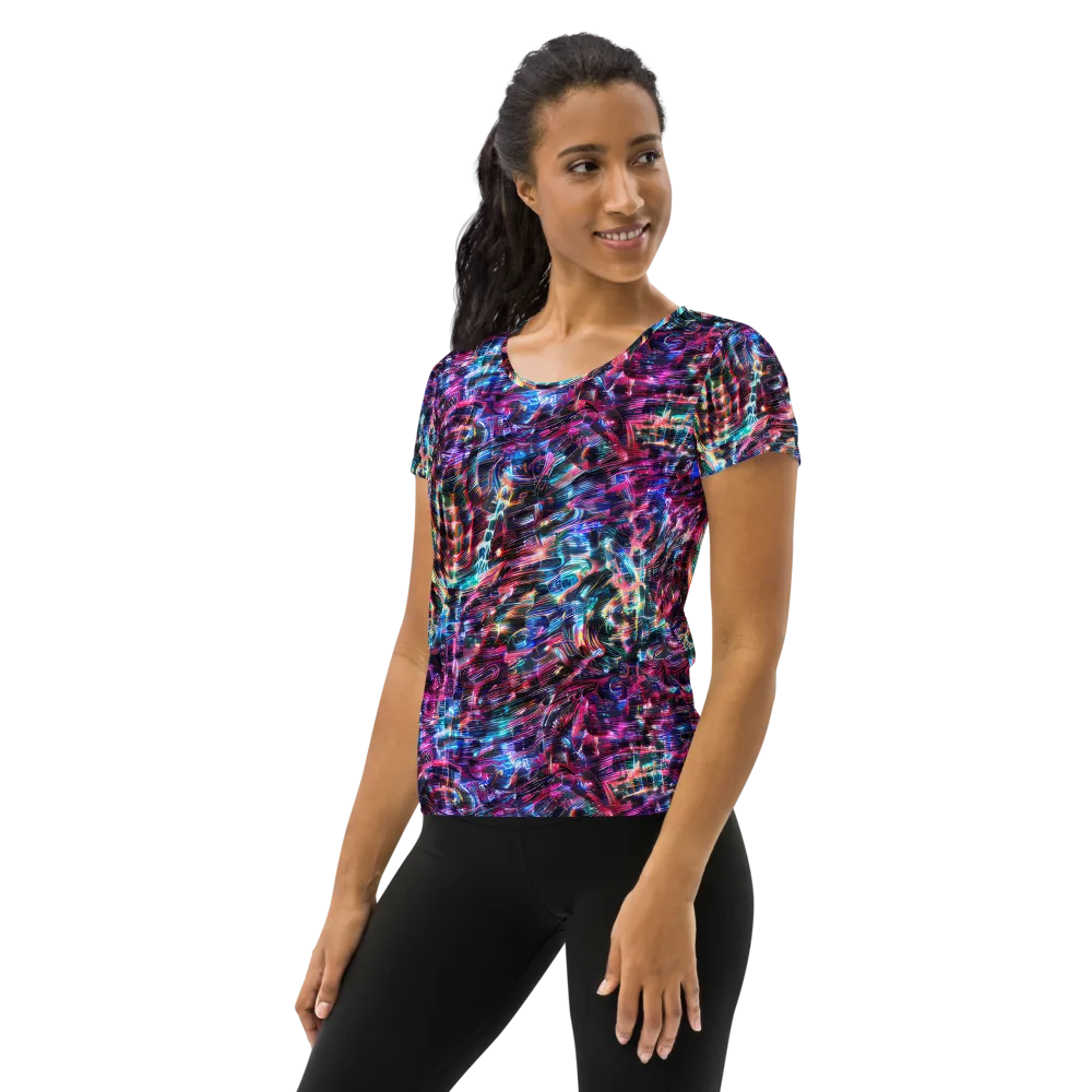 Cyberwave on Women's Athletic T-Shirt — Left