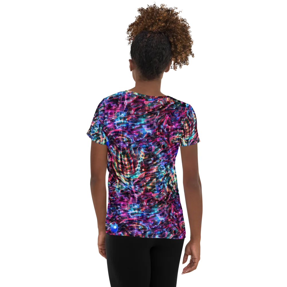 Cyberwave on Women's Athletic T-Shirt — Back