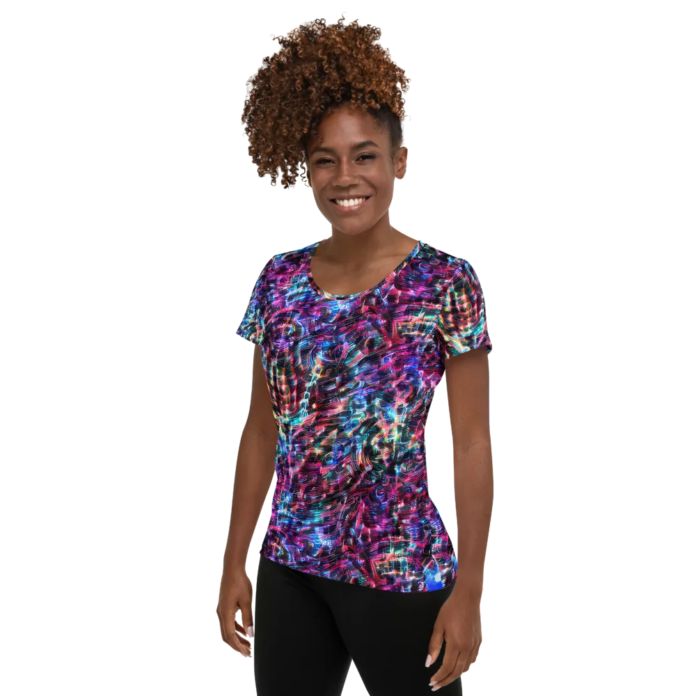Cyberwave on Women's Athletic T-Shirt — Left