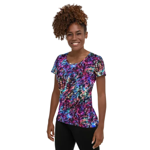 Cyberwave on a Women's Athletic T-Shirt
