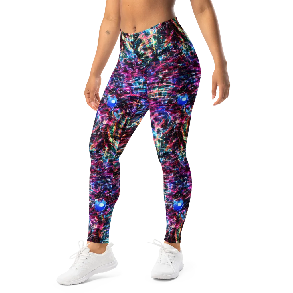 Cyberwave on Leggings — Left Front