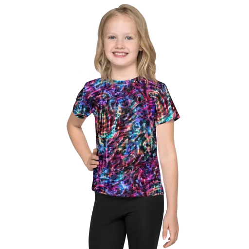 Cyberwave on a Kids Crew Neck T-Shirt