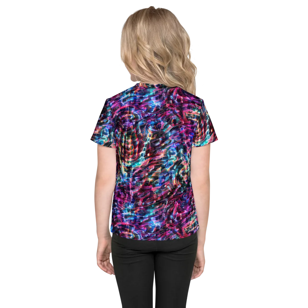 Cyberwave on Kids Crew Neck T-Shirt — Back