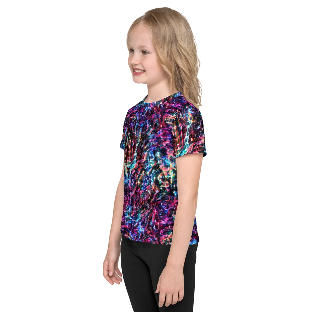 Cyberwave on Kids Crew Neck T-Shirt — Left