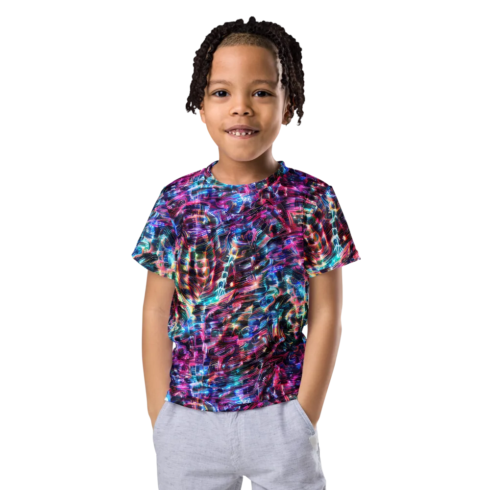 Cyberwave on Kids Crew Neck T-Shirt — Front