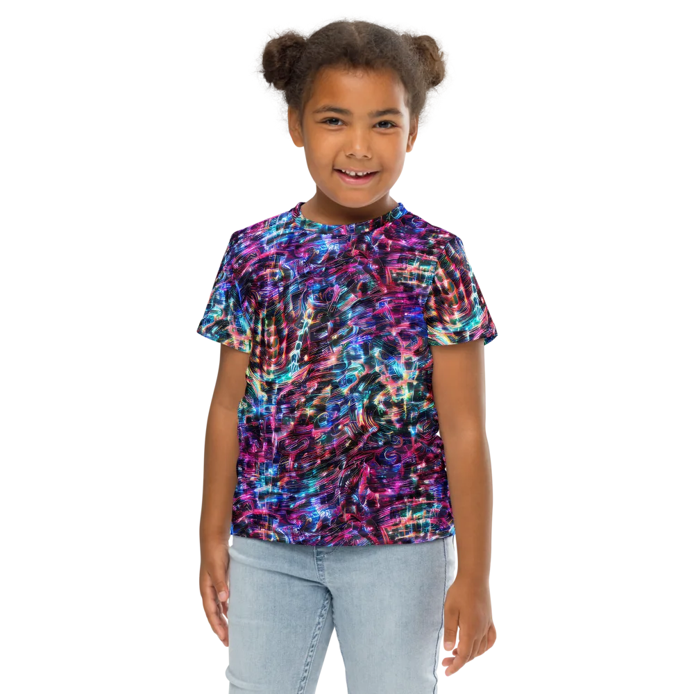 Cyberwave on Kids Crew Neck T-Shirt — Front
