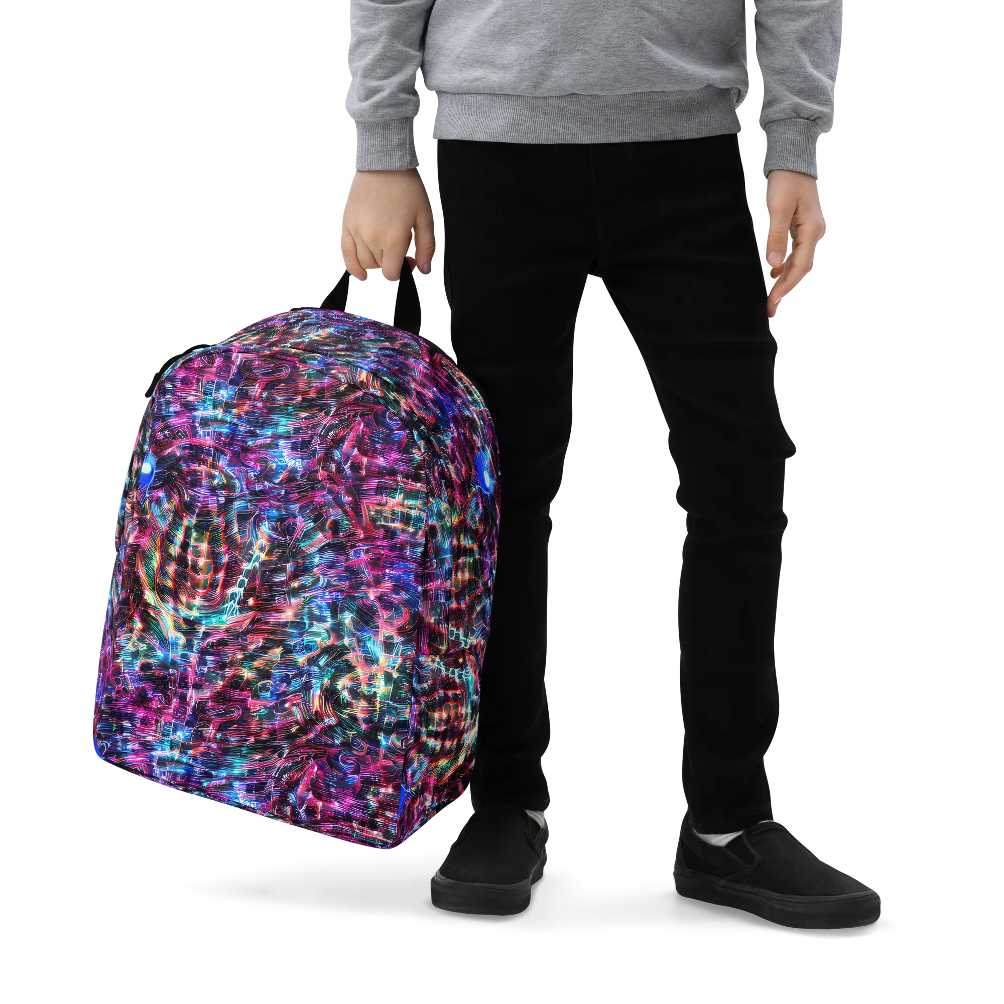 Cyberwave on Minimalist Backpack — Zoomed-in