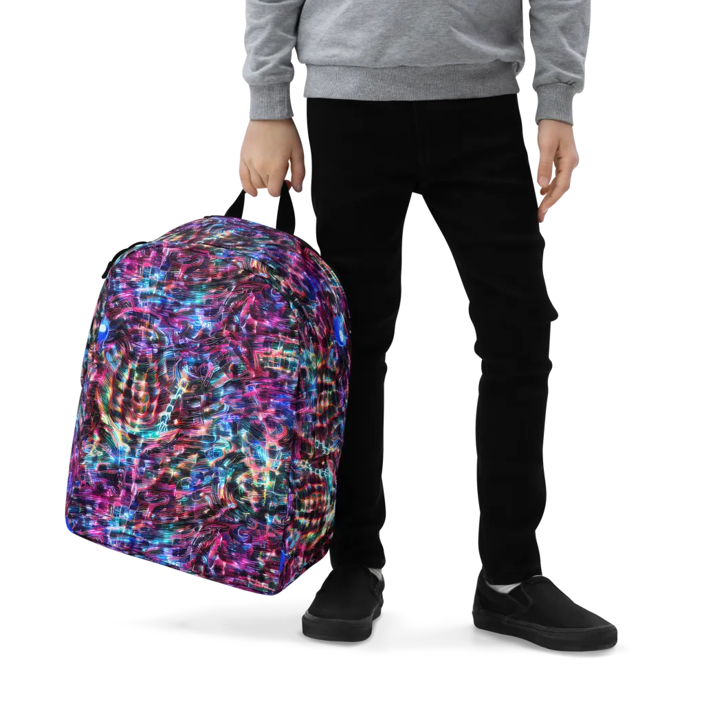 Cyberwave on Minimalist Backpack — Zoomed-in