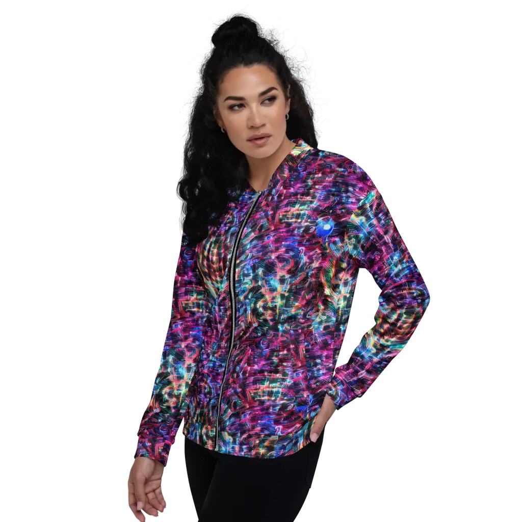 Cyberwave on Bomber Jacket — Left