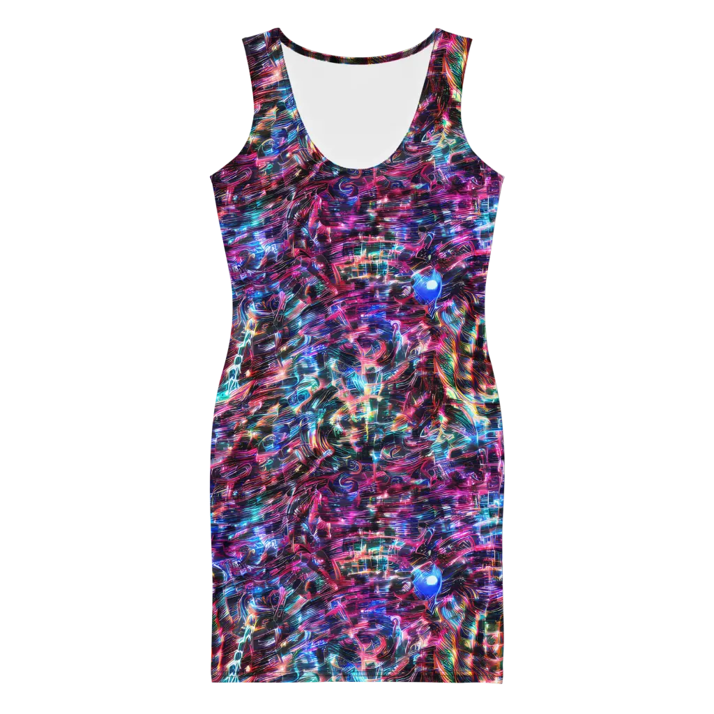 Cyberwave on Bodycon Dress — Front