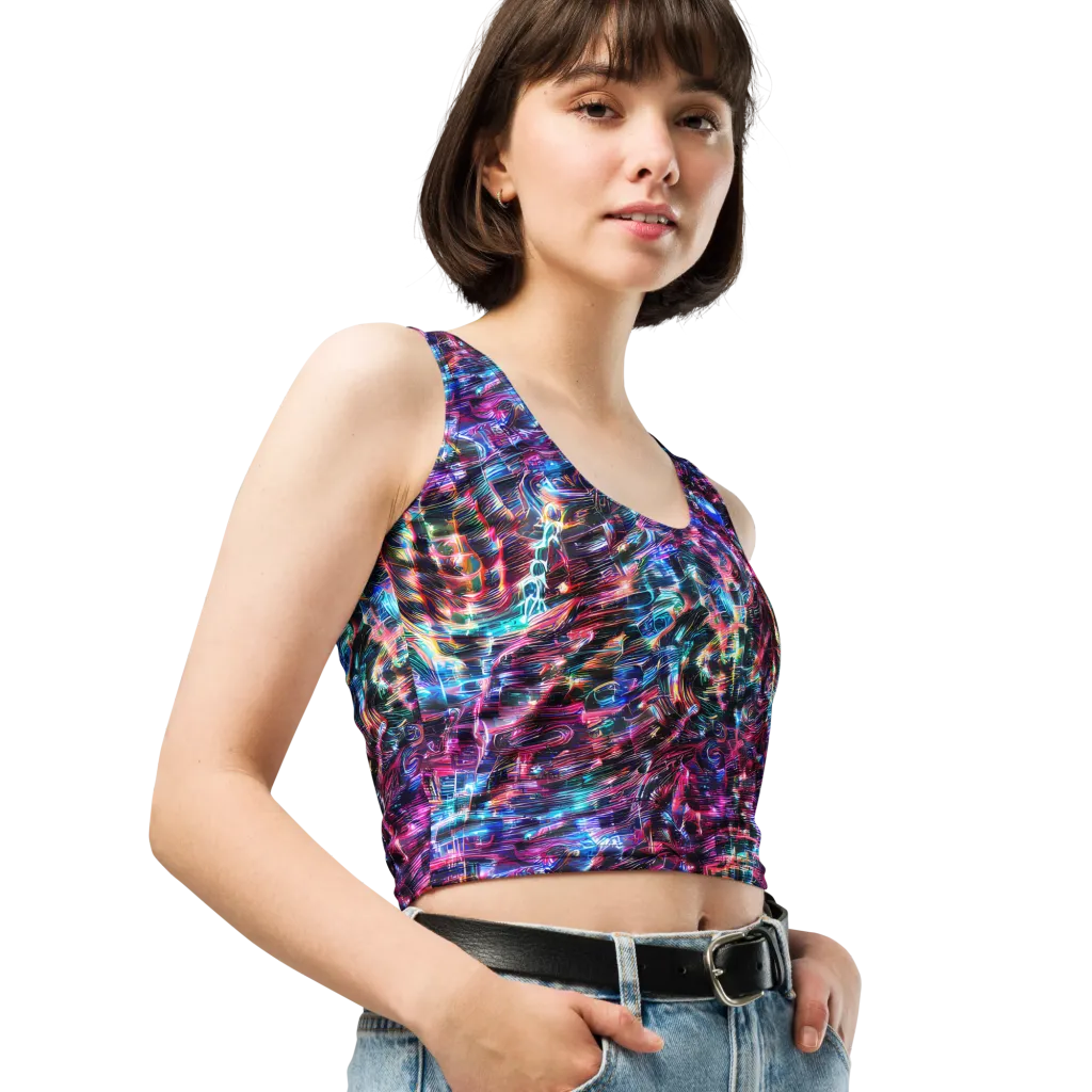 Cyberwave on Crop Top — Right Front
