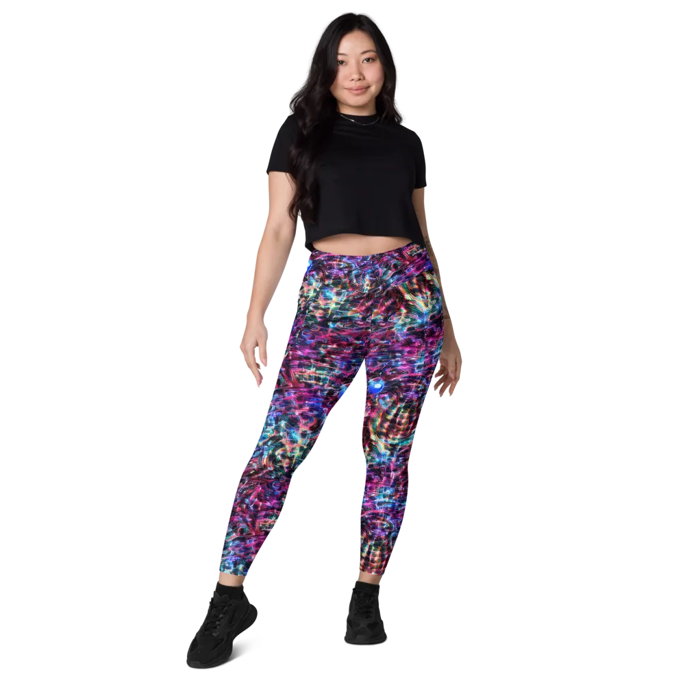 Cyberwave on Leggings with Pockets — Front