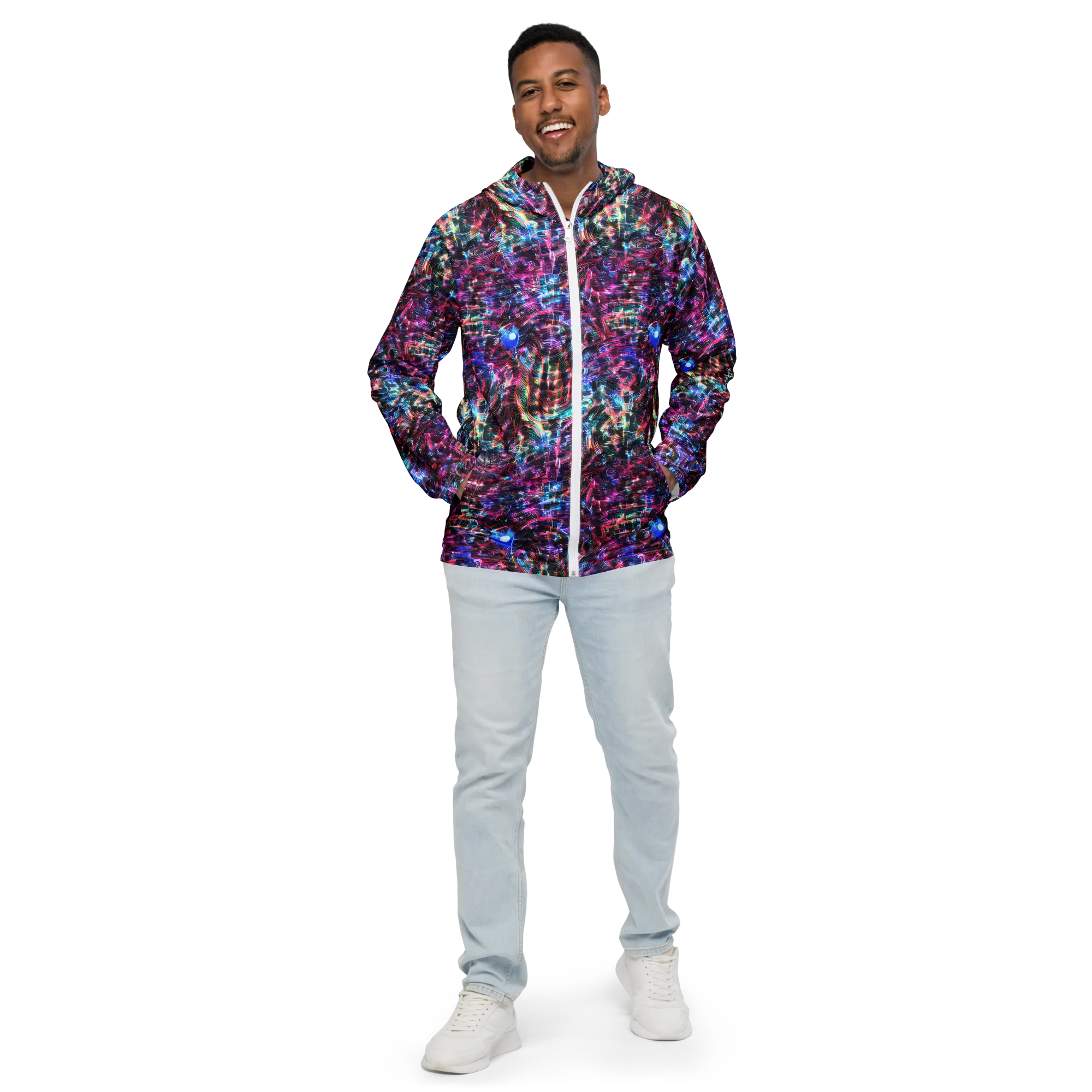 Cyberwave on Men's Windbreaker — Front