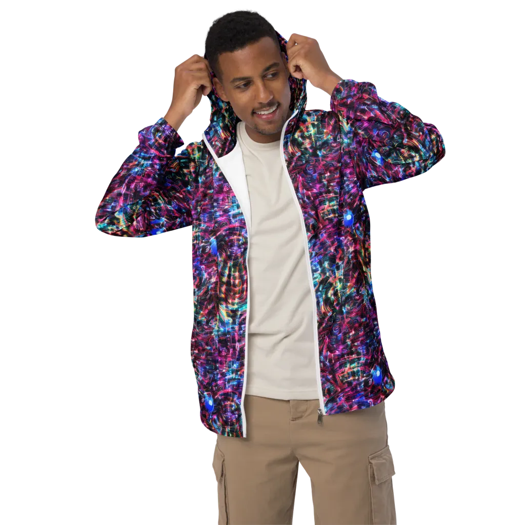 Cyberwave on Men's Windbreaker — Front