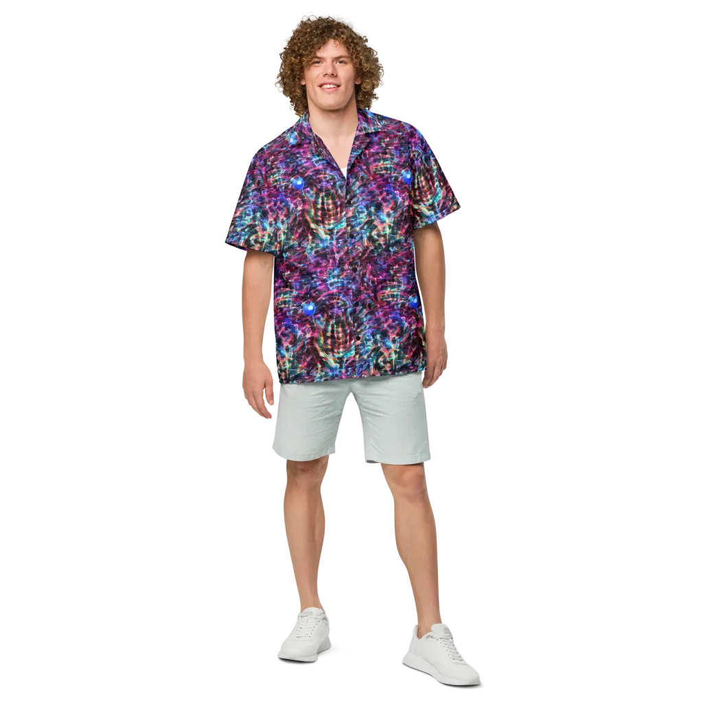 Cyberwave on Button Shirt — Front