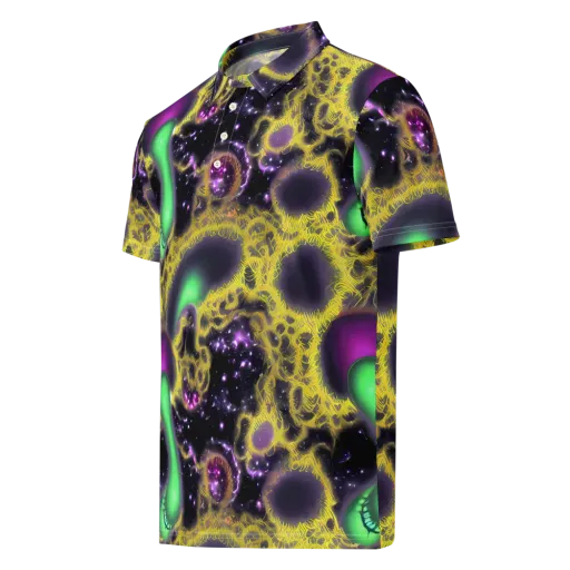 Galactic Grotto on a Men's Slim Fit Polo Shirt