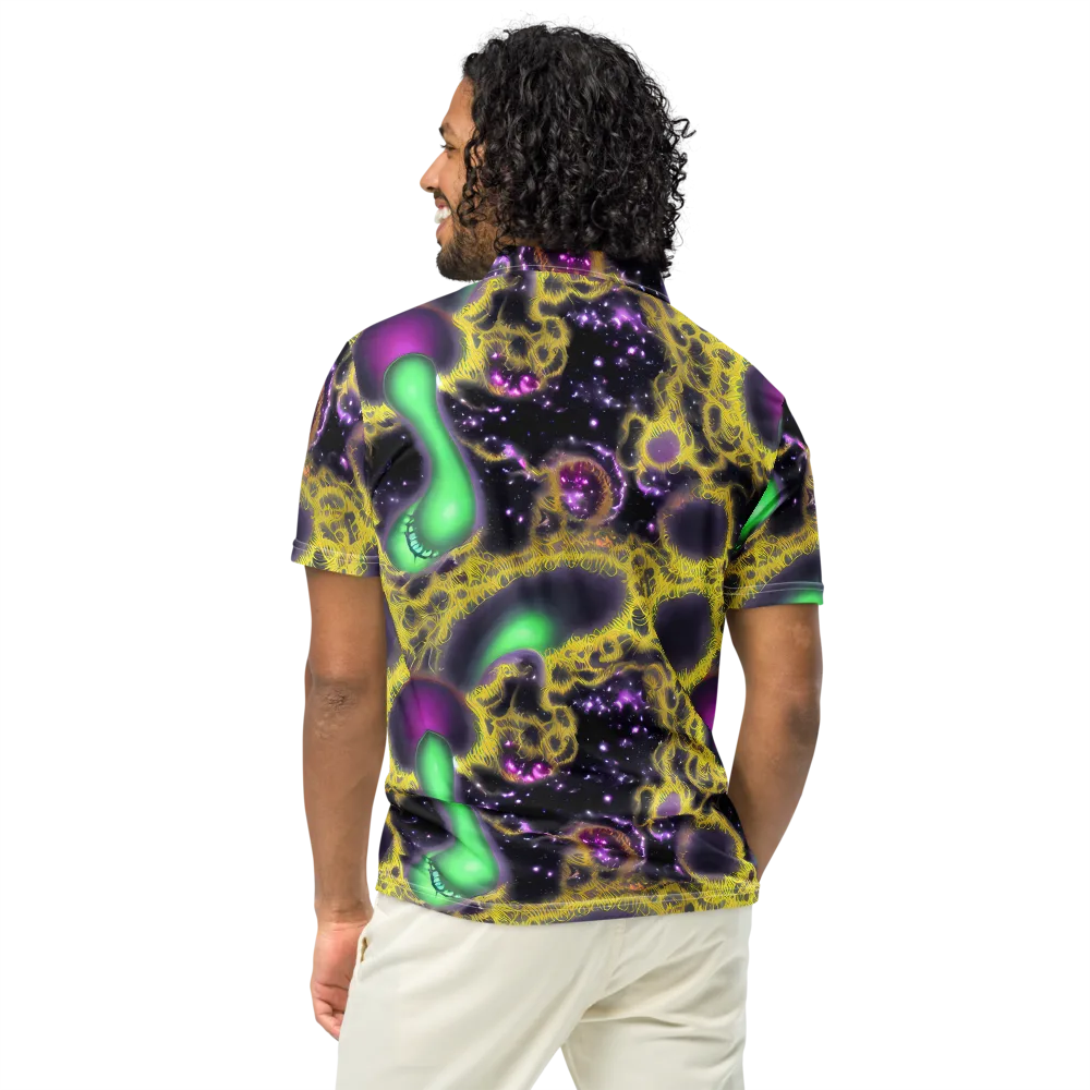 Galactic Grotto on Men's Slim Fit Polo Shirt — Back