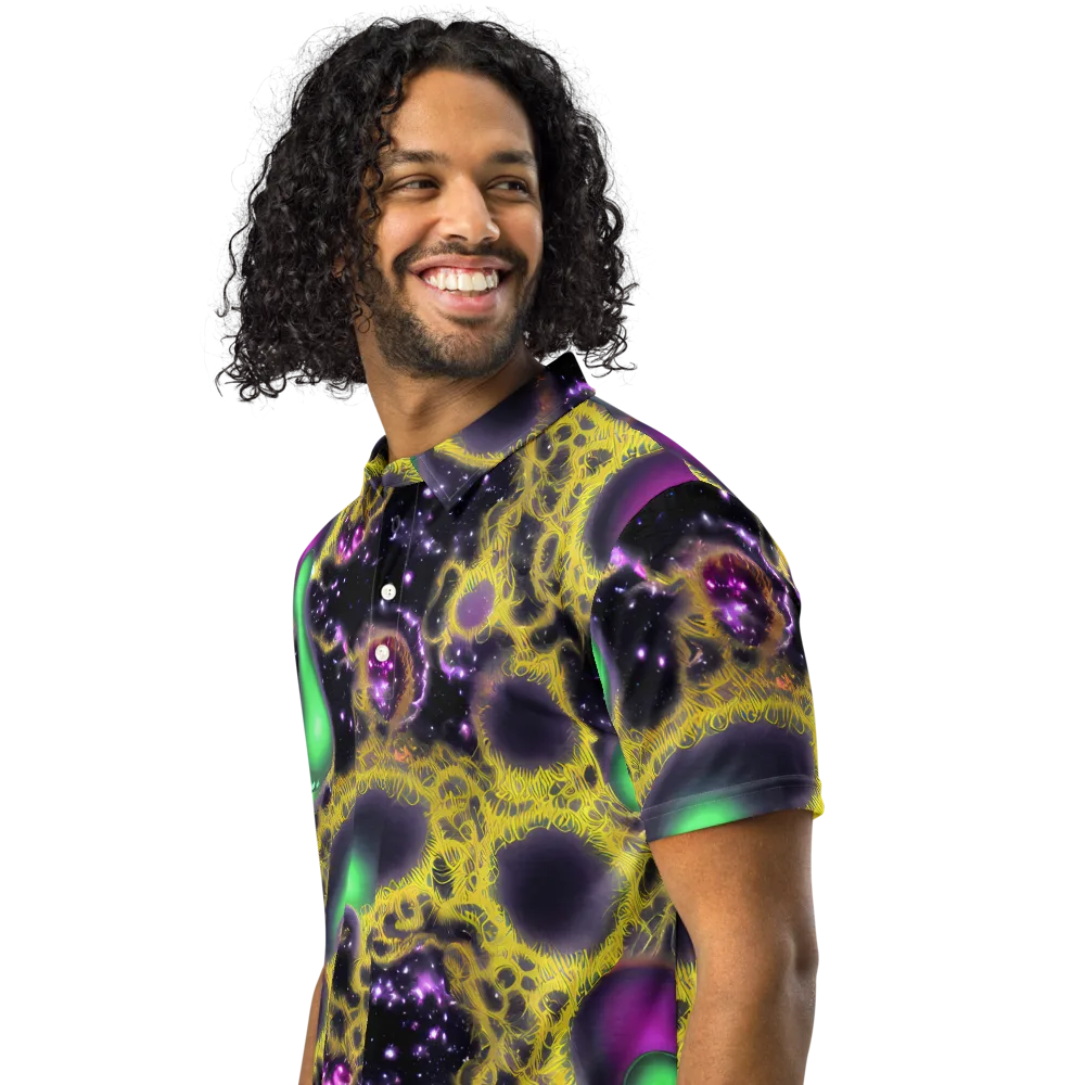 Galactic Grotto on Men's Slim Fit Polo Shirt — Left Front