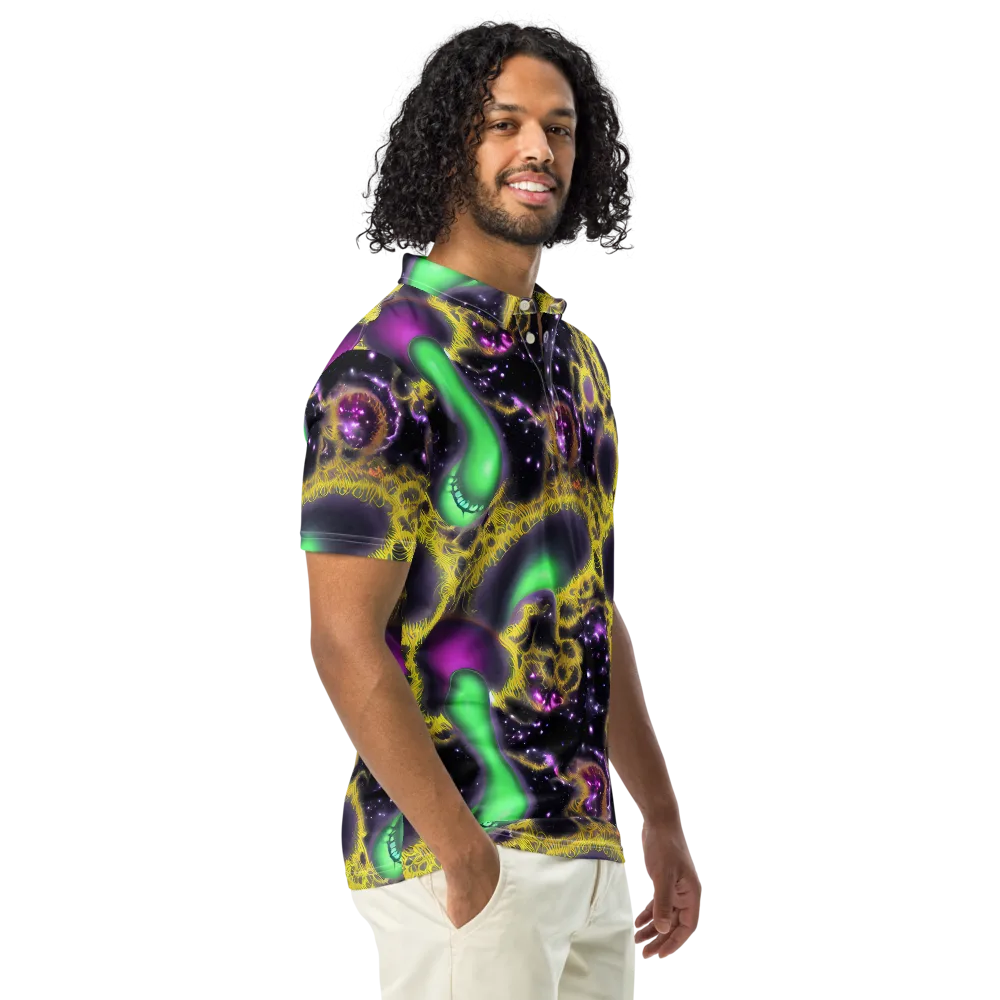 Galactic Grotto on Men's Slim Fit Polo Shirt — Right Front