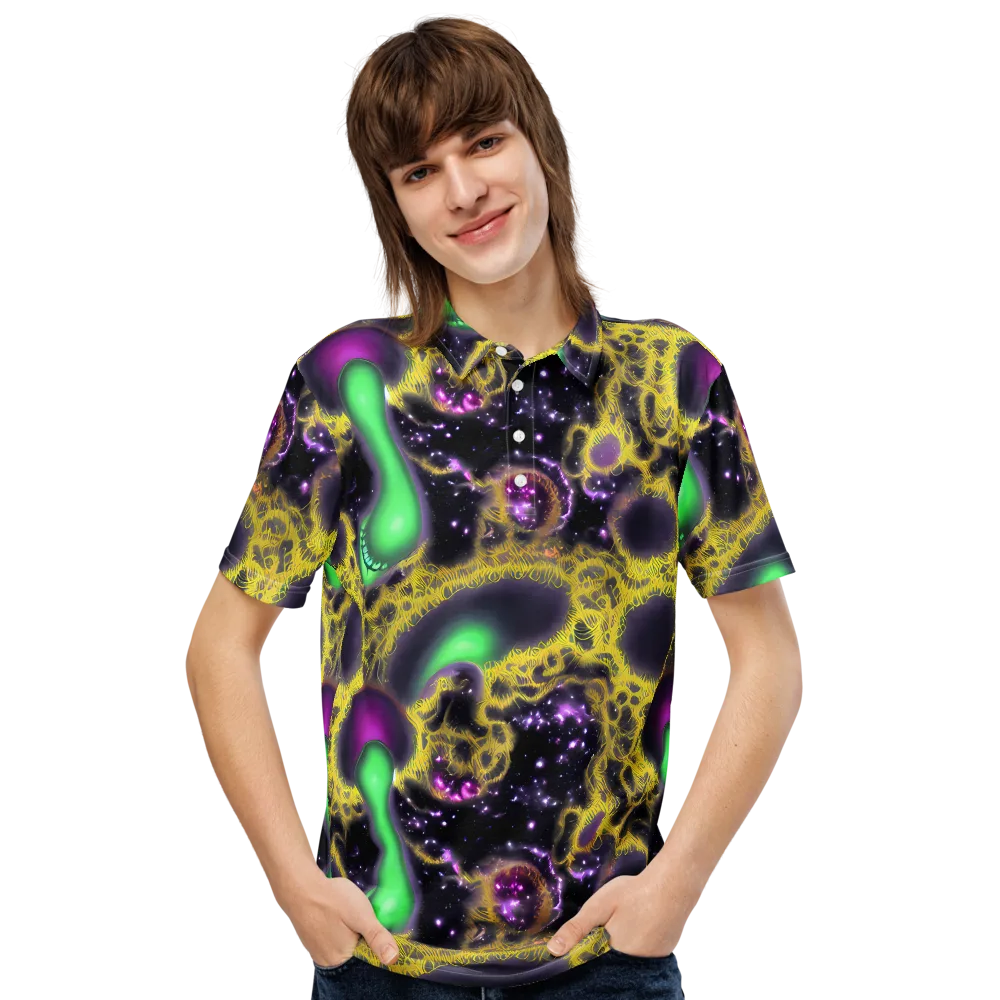 Galactic Grotto on Men's Slim Fit Polo Shirt — Front