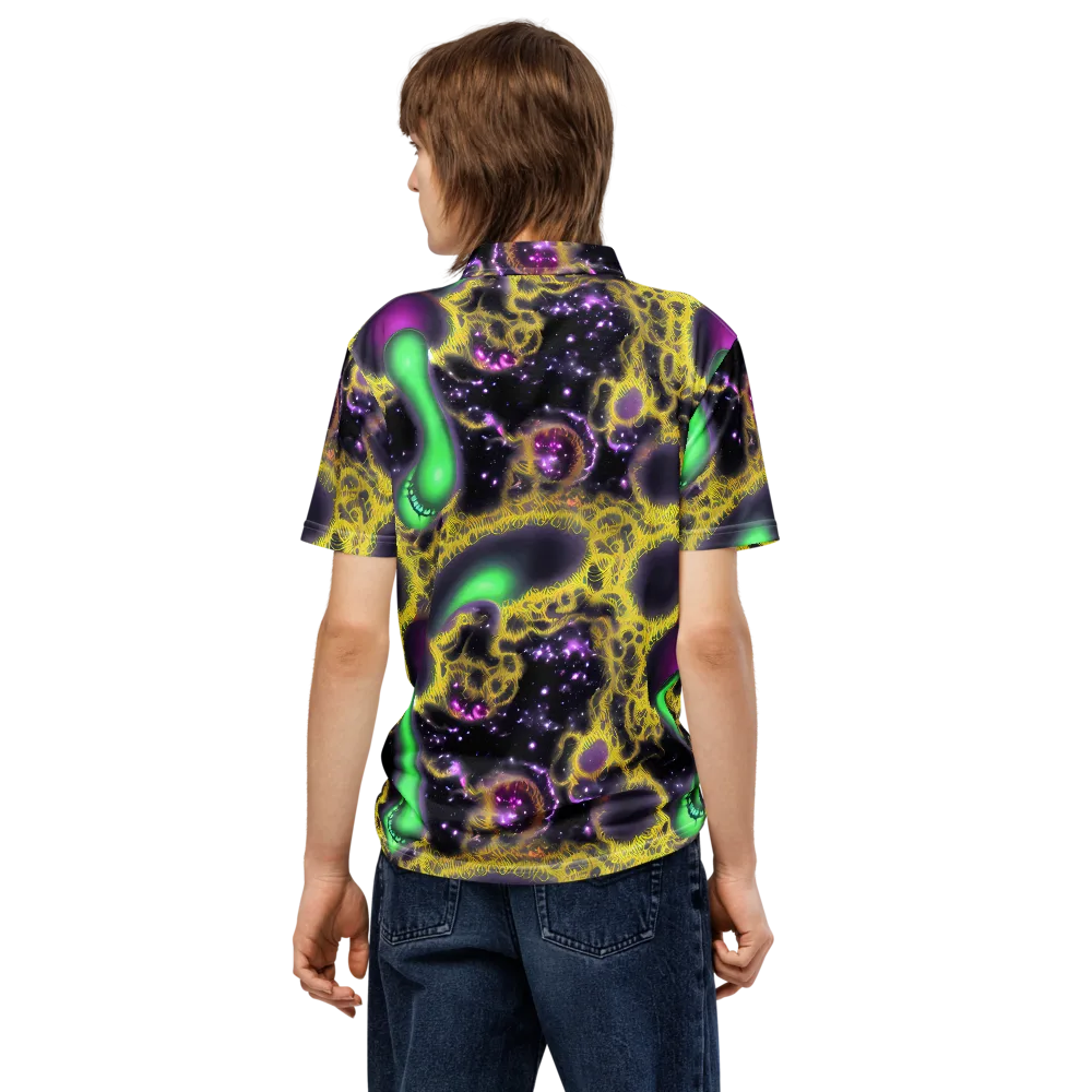 Galactic Grotto on Men's Slim Fit Polo Shirt — Back