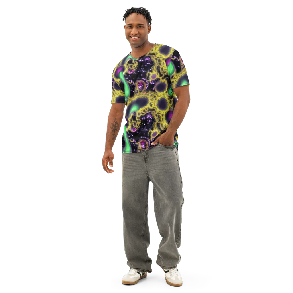 Galactic Grotto on Men's Cotton Crew Neck T-Shirt — Front