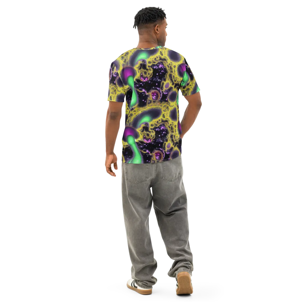 Galactic Grotto on Men's Cotton Crew Neck T-Shirt — Back