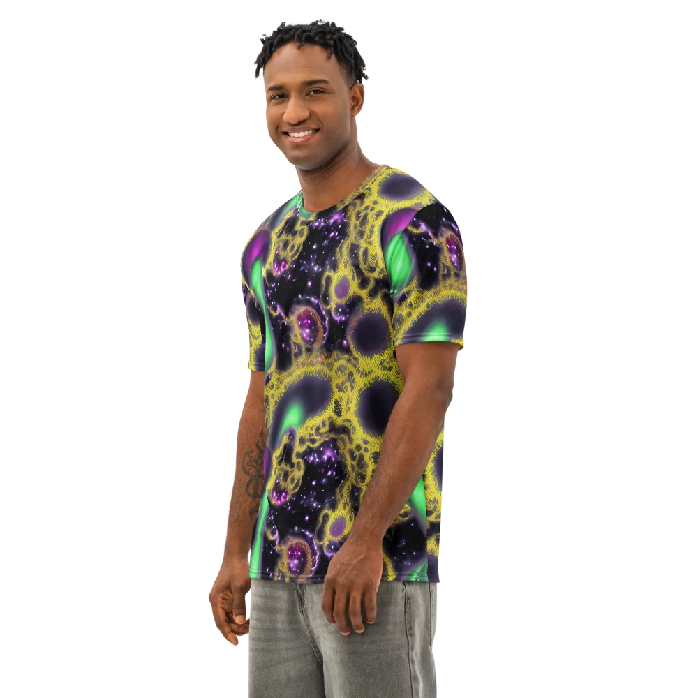 Galactic Grotto on Men's Cotton Crew Neck T-Shirt — Left Front