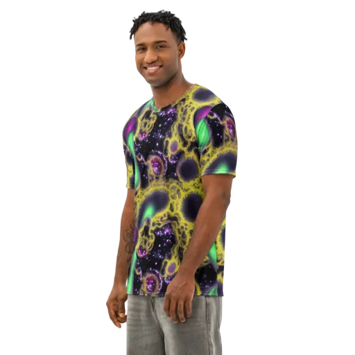 Galactic Grotto on a Men's Cotton Crew Neck T-Shirt