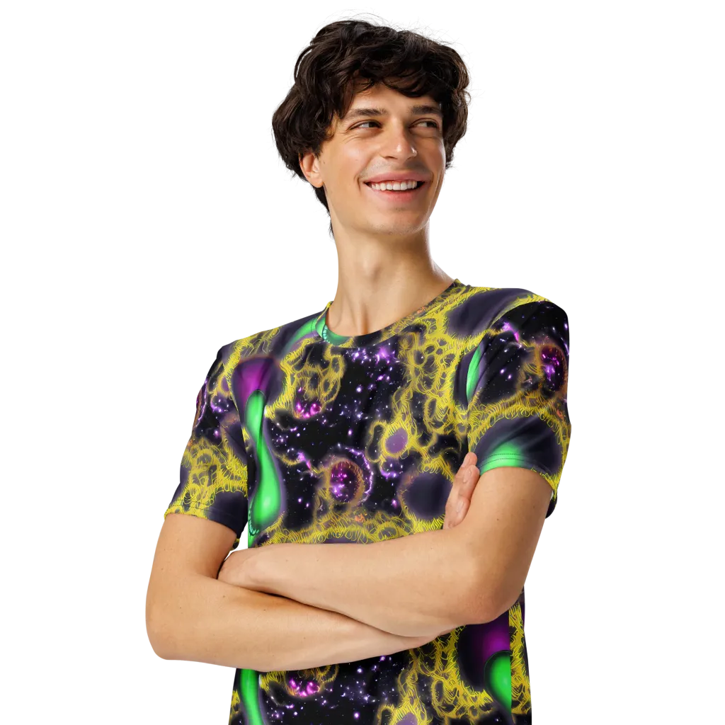 Galactic Grotto on Men's Crew Neck T-Shirt — Left Front