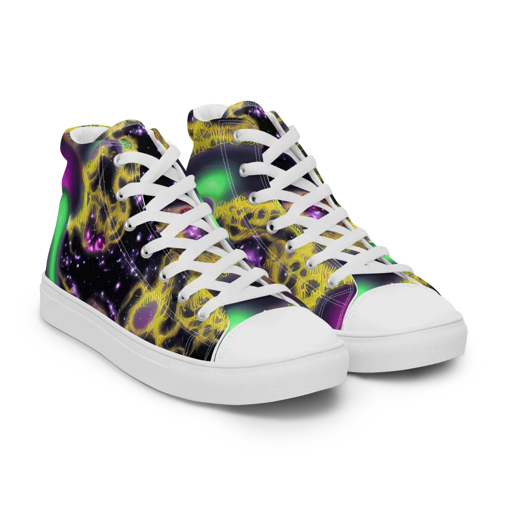 Galactic Grotto on Men's High Top Canvas Shoes — Right Front