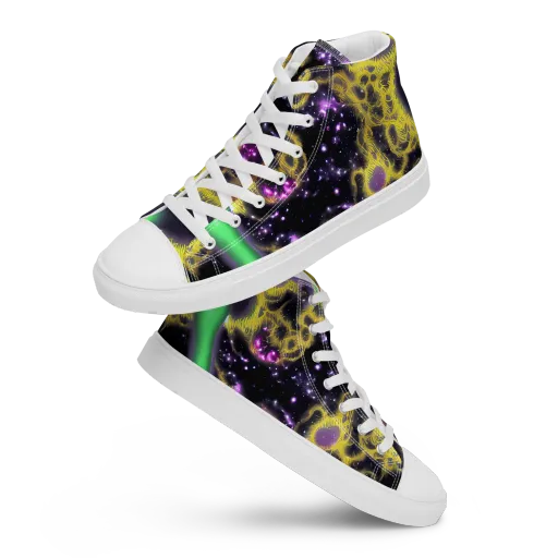 Galactic Grotto on a Men's High Top Canvas Shoes