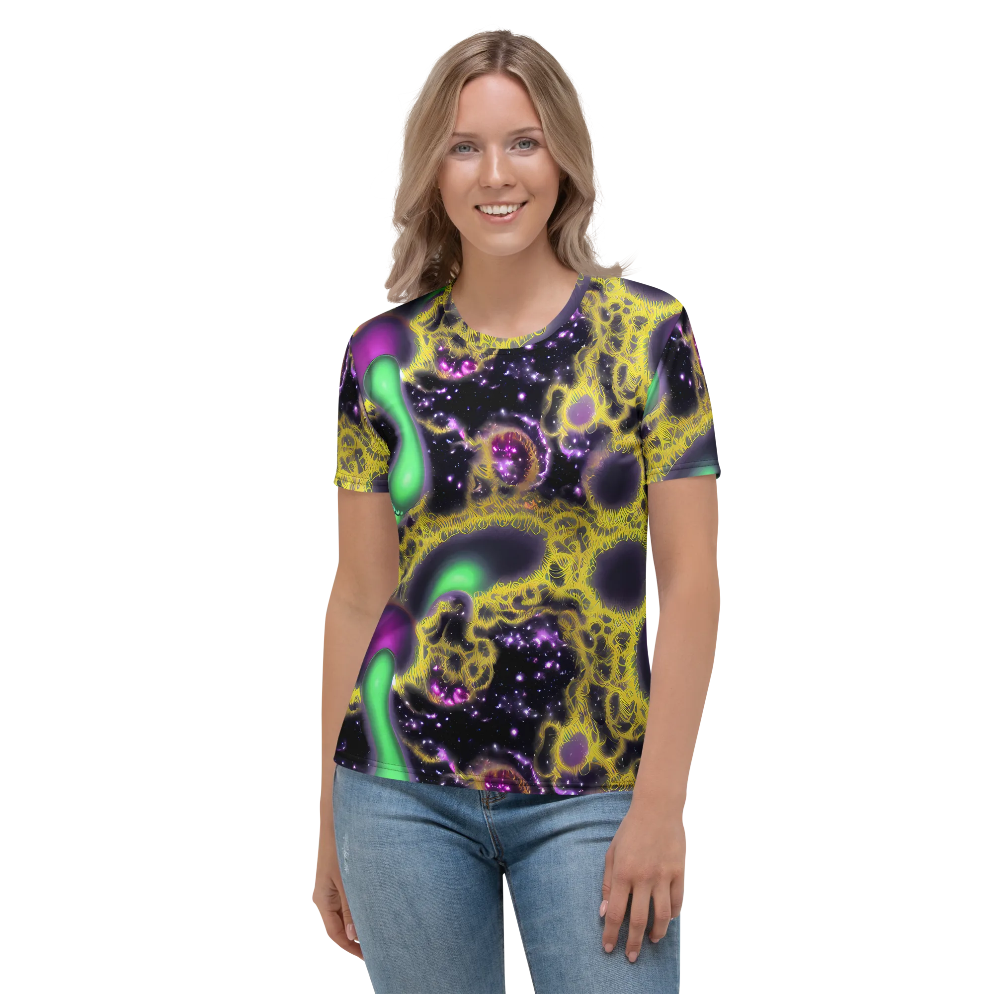 Galactic Grotto on Women's Crew Neck T-Shirt — Front
